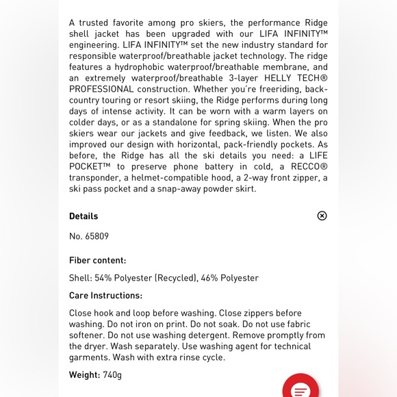 Helly Hansen MENS Ridge Infinity Ski Shell - Picture 4 of 4